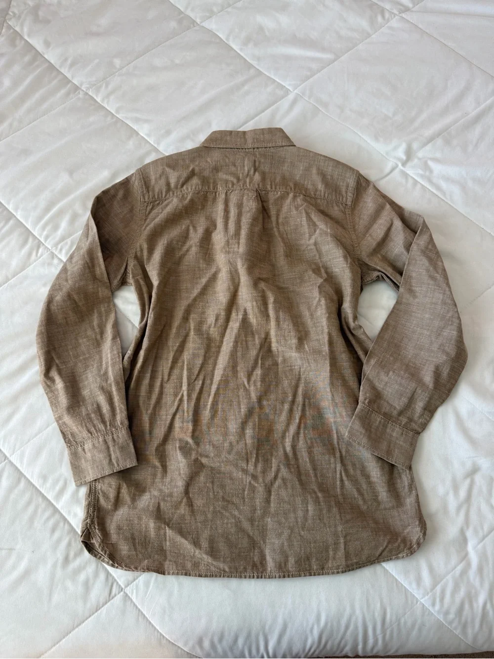 NWT GAP Kids Tan/Brown Long-Sleeve Button-Down Shirt